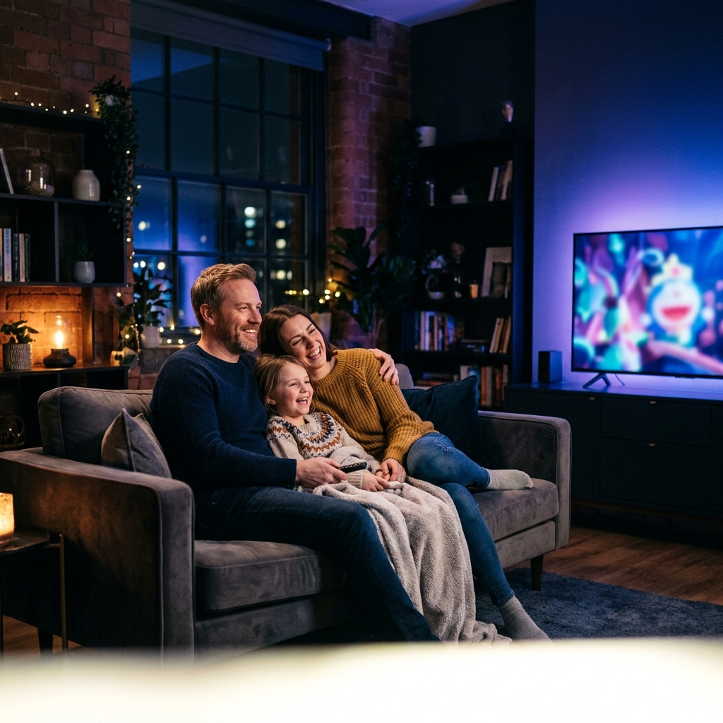 Family watching twitiptv